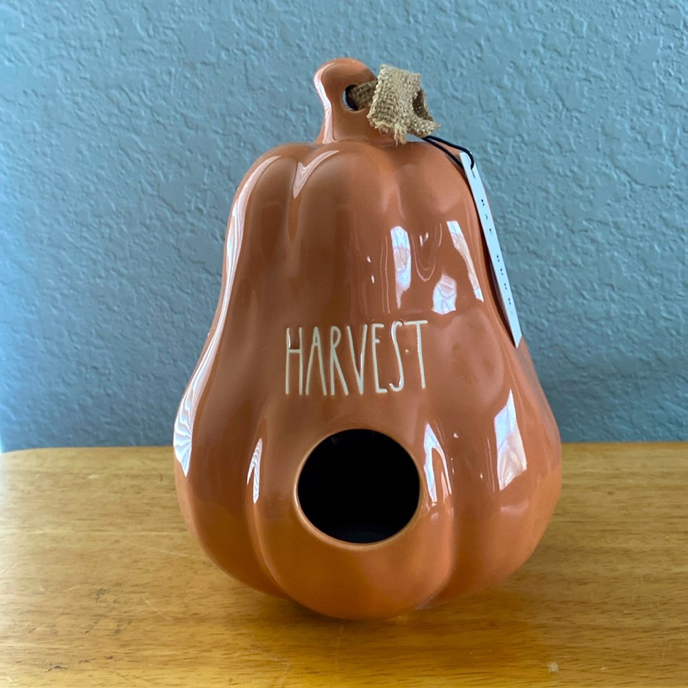 Rae Dunn Harvest Gourd Birdhouse Ceramic Decoration